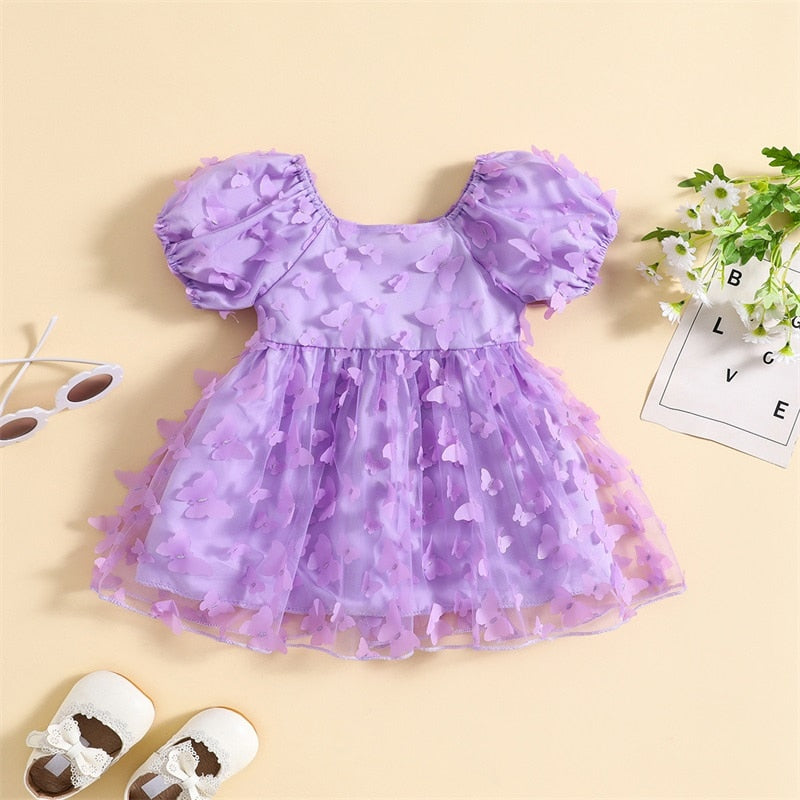 Vestido Infantil Tul Mariposas