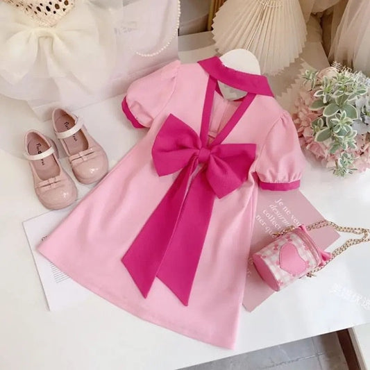 Vestido infantil de encaje rosa