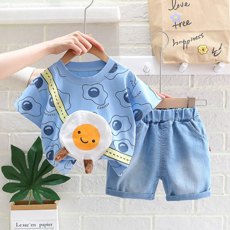 Conjunto Infantil Con Aplicación Bolsa De Frutas
