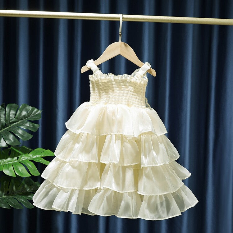 Vestido Infantil Mariposa Perlas