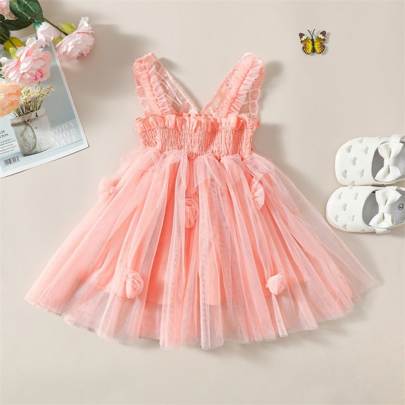 Vestido Fiesta Infantil Tul Ala Mariposa