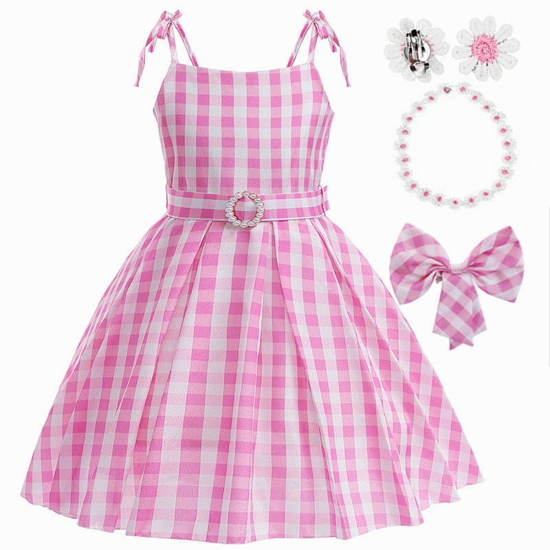 Vestido de fiesta rosa para niñas