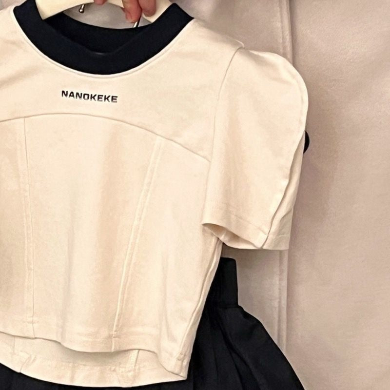 Conjunto Infantil 2 Piezas Camiseta + Falda Voluminosa
