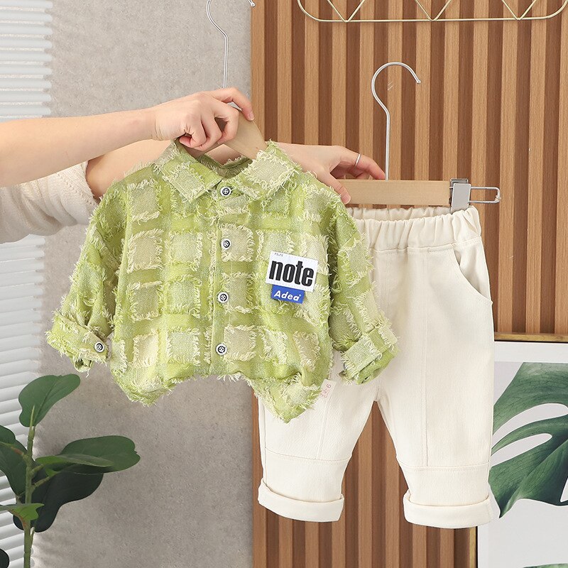 Conjunto Infantil 2 Piezas Camisa Ajedrez