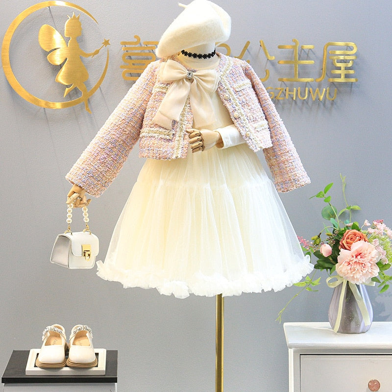 Conjunto vestido princesa + abrigo