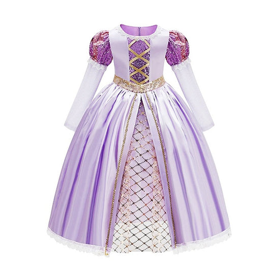 Vestido de fiesta de princesa morado para niñas