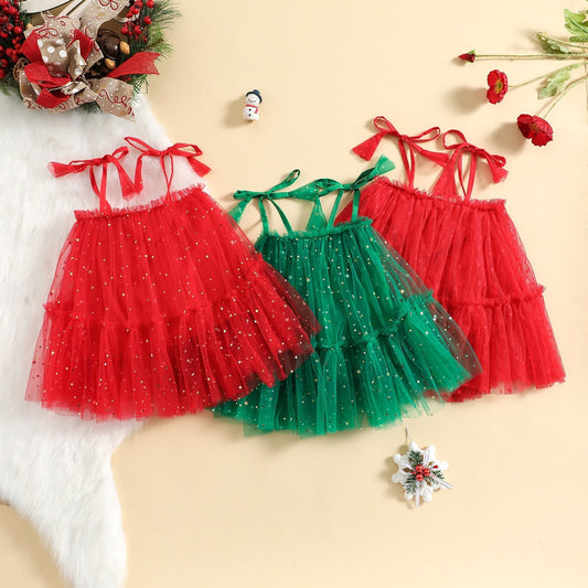Vestido Navideño para Niñas, Lentejuelas.