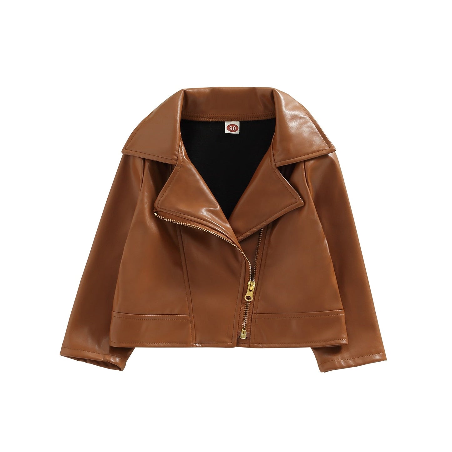 Chaqueta de cuero PU, manga larga