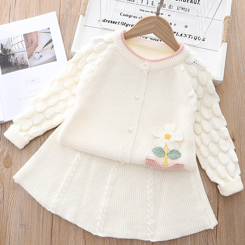 Conjunto Infantil Blusa + Falda Lana