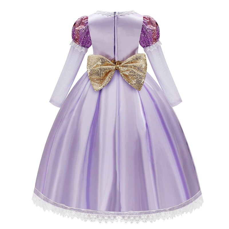 Vestido de fiesta de princesa morado para niñas