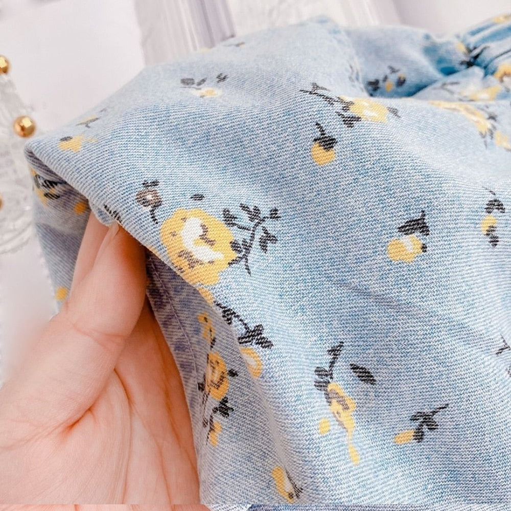 Conjunto Infantil Jeans Flores