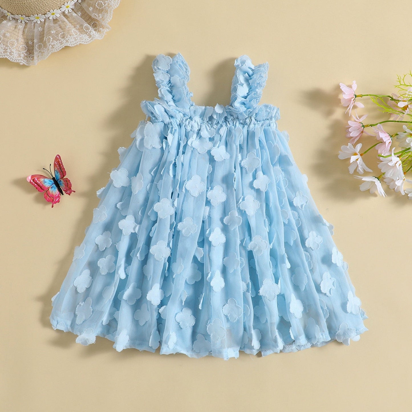 Vestido, Flor Plisada