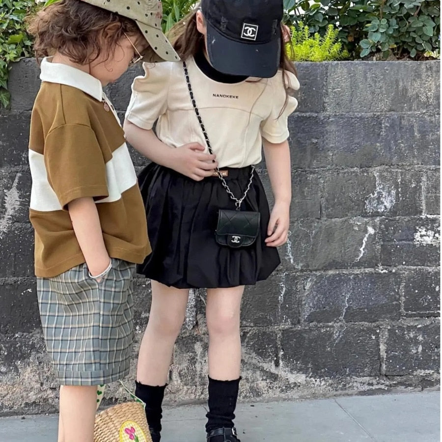 Conjunto Infantil 2 Piezas Camiseta + Falda Voluminosa