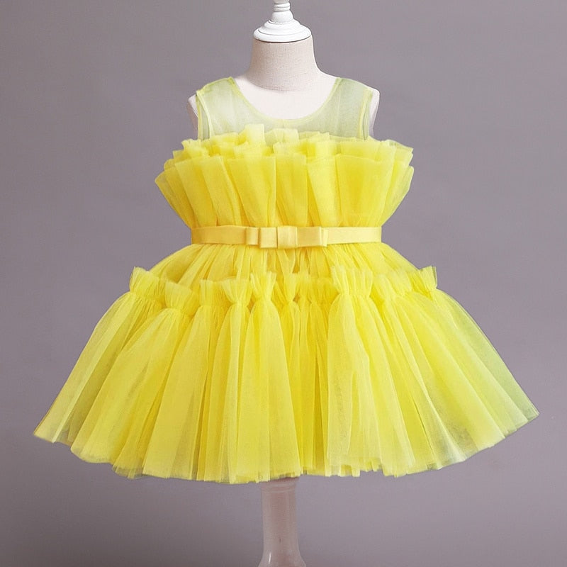 Vestido de Fiesta Infantil Tul y Lazo