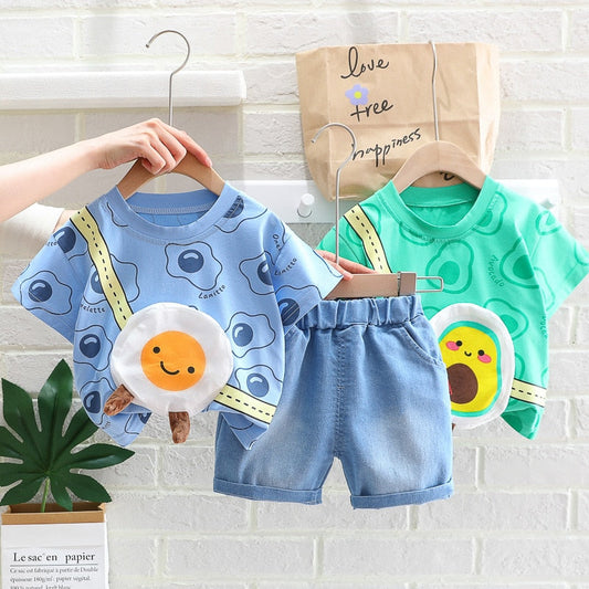Conjunto Infantil Con Aplicación Bolsa De Frutas