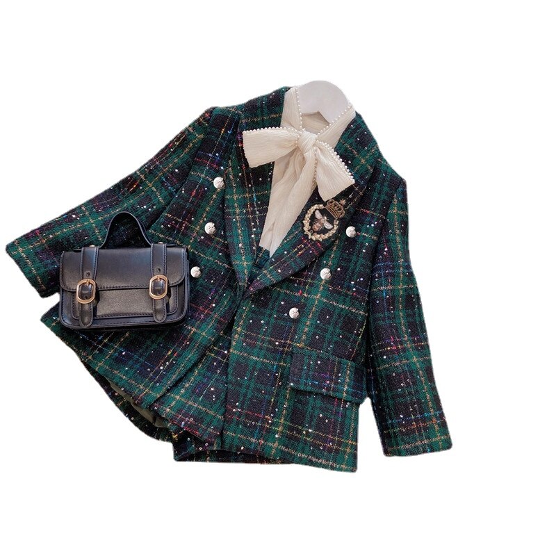 Conjunto Blazer Cuadros Verde