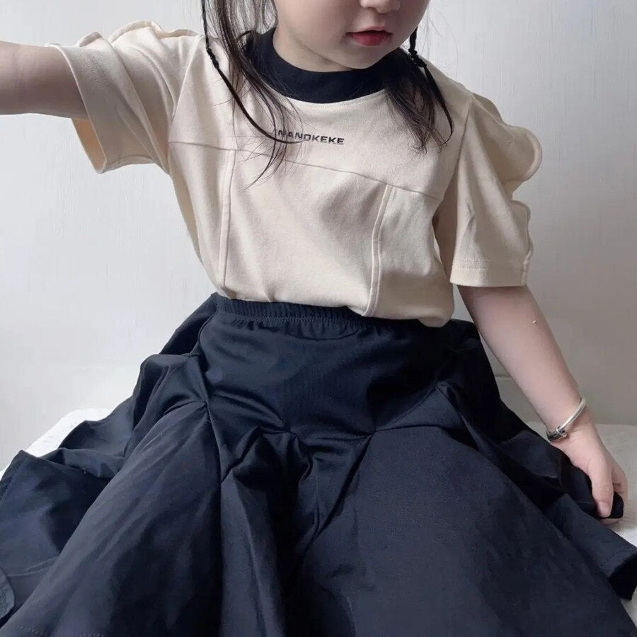 Conjunto Infantil 2 Piezas Camiseta + Falda Voluminosa