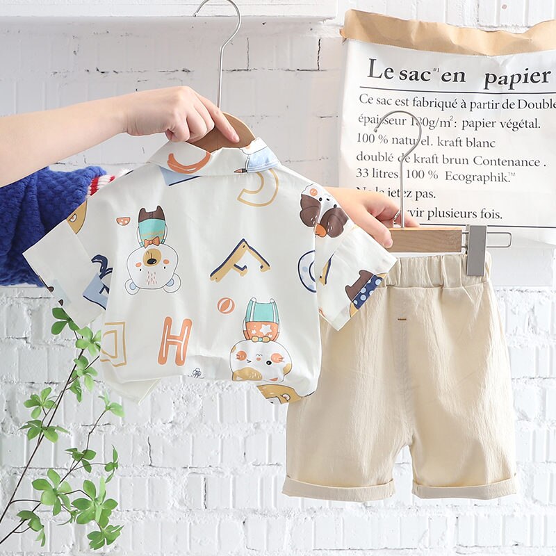 Conjunto infantil de camisa de bebé con osito lindo