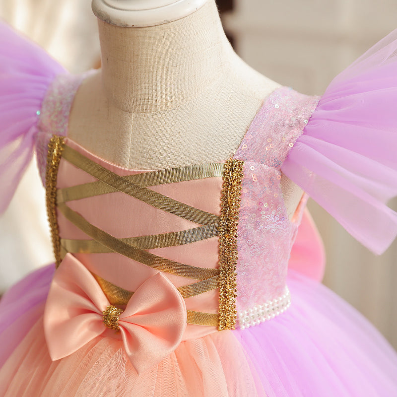 Vestido de Fiesta Infantil Lila y Rosa