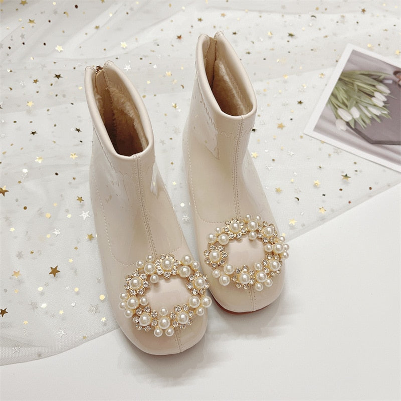 Botas de barniz perlado