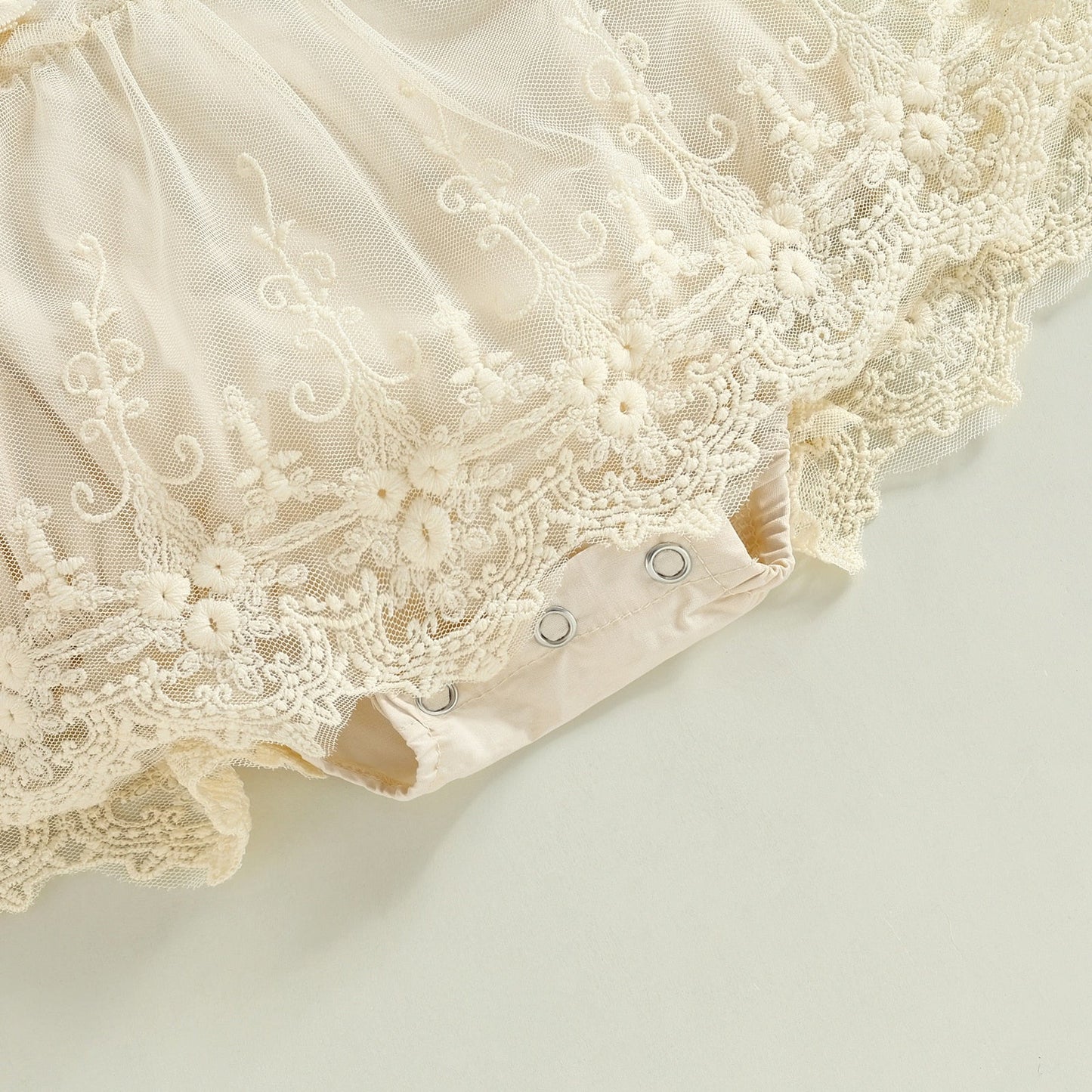 Verano Sin Mangas Cuello Cuadrado Floral Encaje Casual