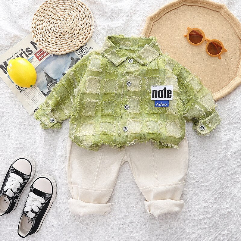 Conjunto Infantil 2 Piezas Camisa Ajedrez