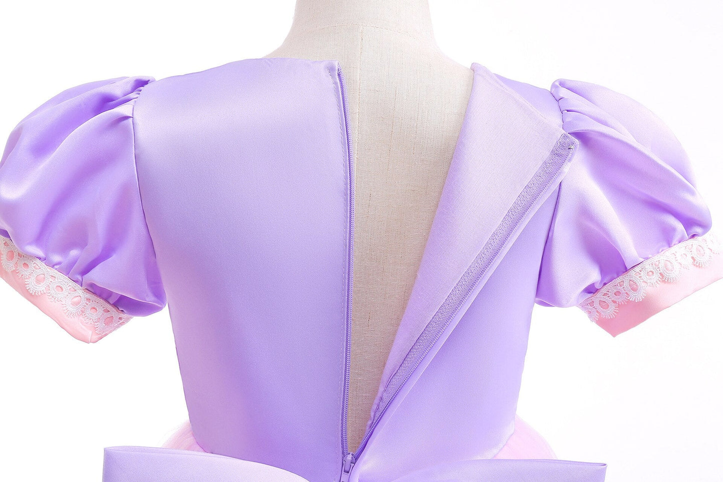 Vestido de fiesta infantil rosa y morado