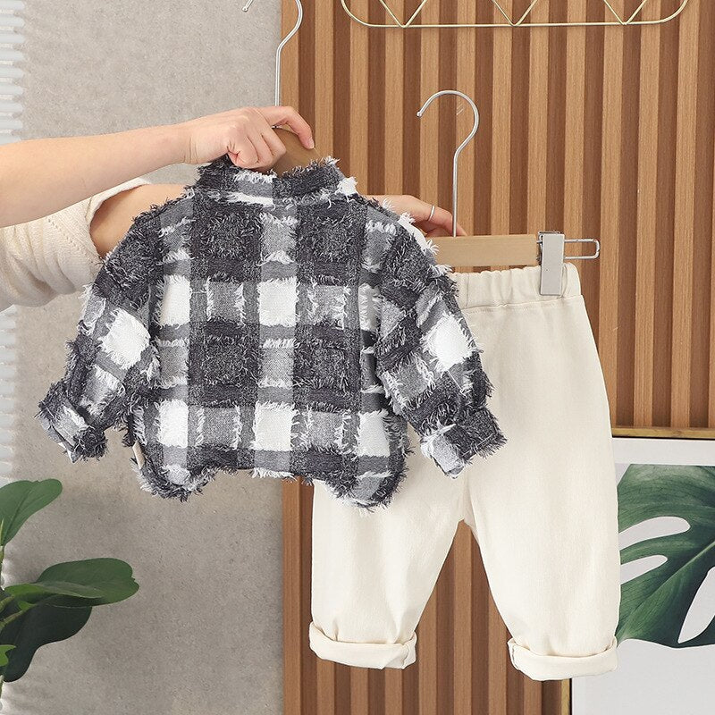 Conjunto Infantil 2 Piezas Camisa Ajedrez