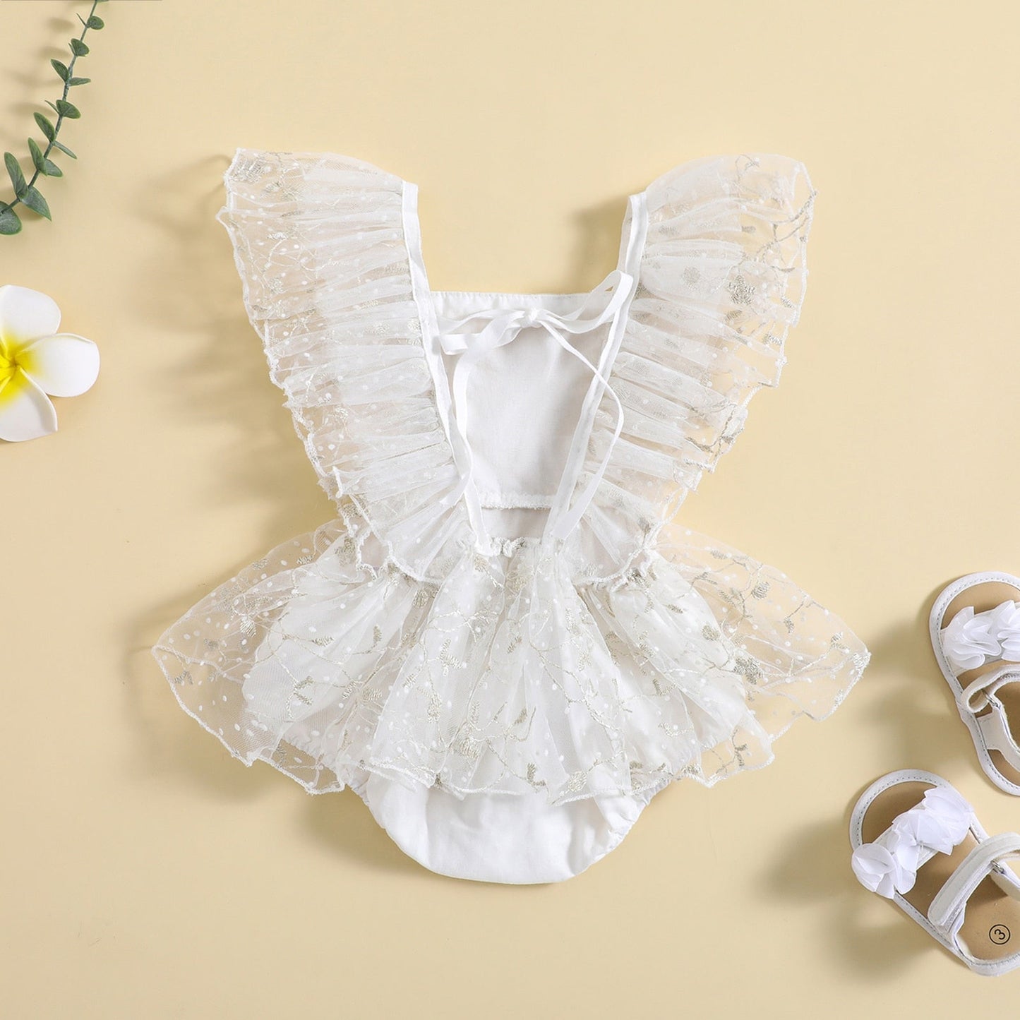 Vestido Romper Bordado Malla