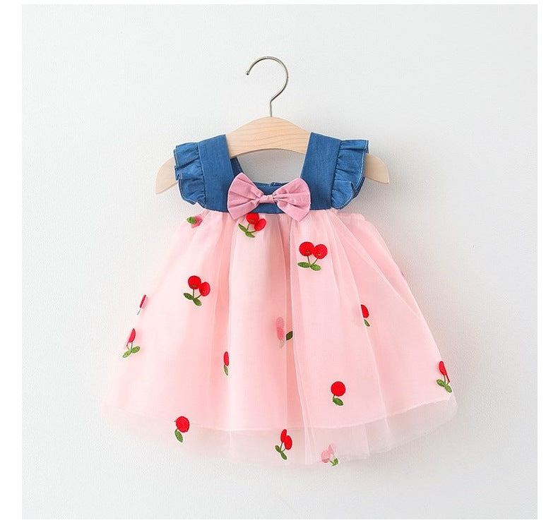 Vestido Infantil Frutos y Tul