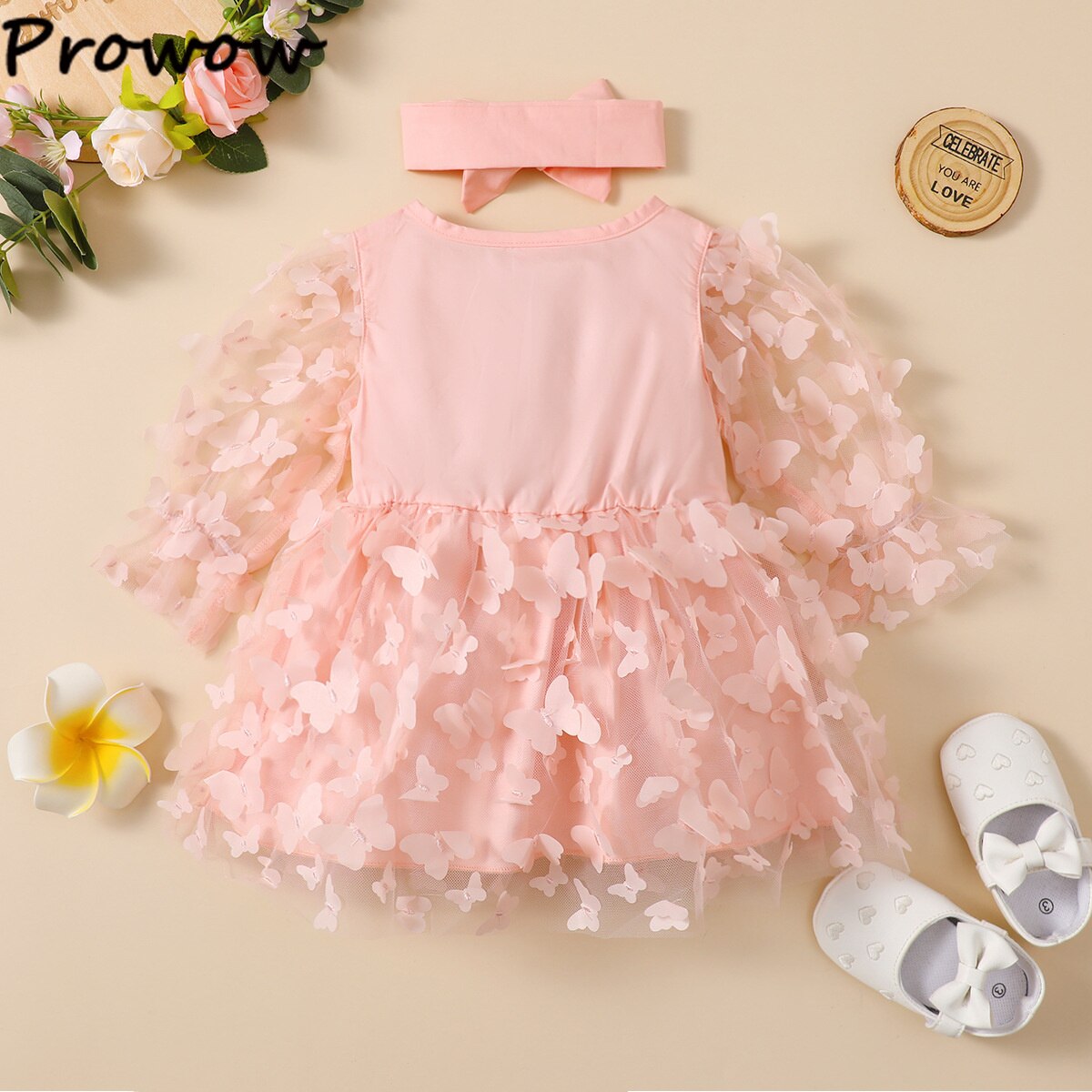 Vestido Infantil Mariposas Manga Larga