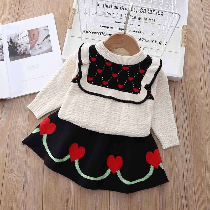 Conjunto Infantil Lana Corazones