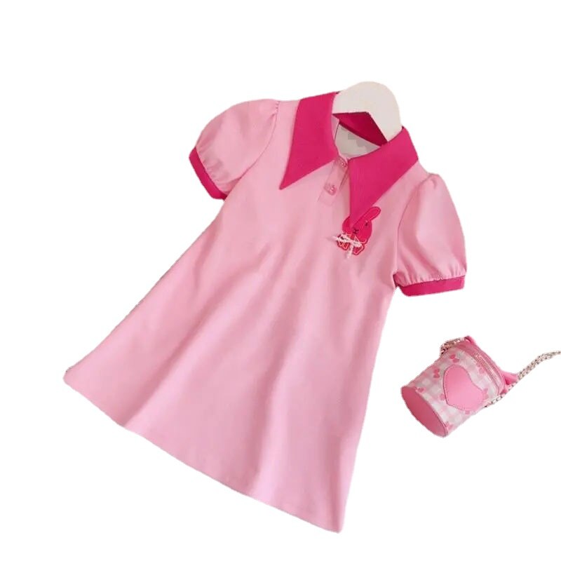 Vestido infantil de encaje rosa