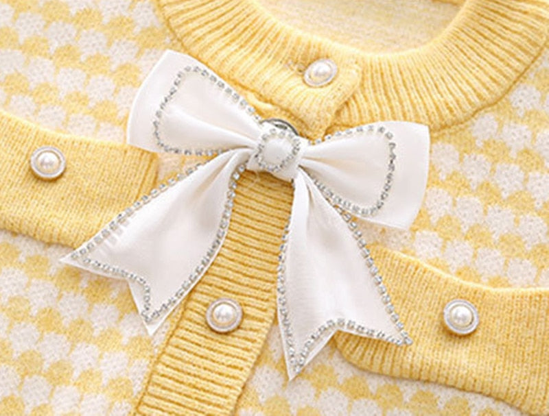 Conjunto Infantil Cárdigan + Falda Plisada