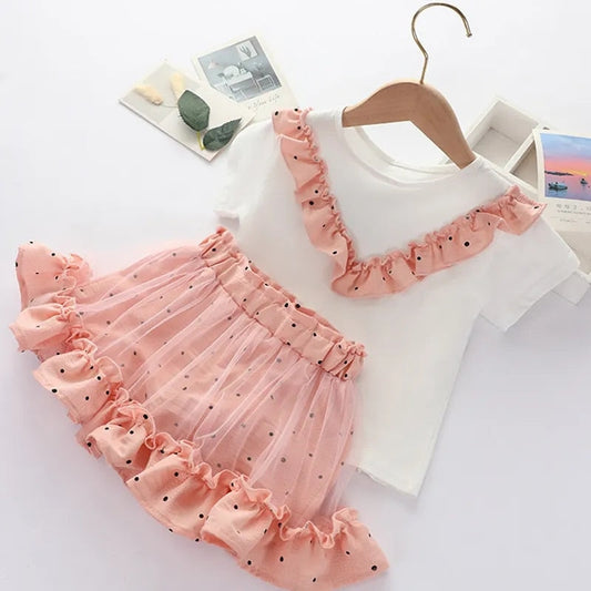 Conjunto Infantil de Lunares y Tul