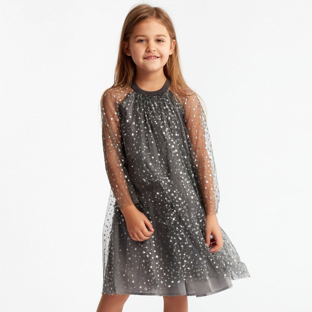 Vestido Infantil Tul Estrellas