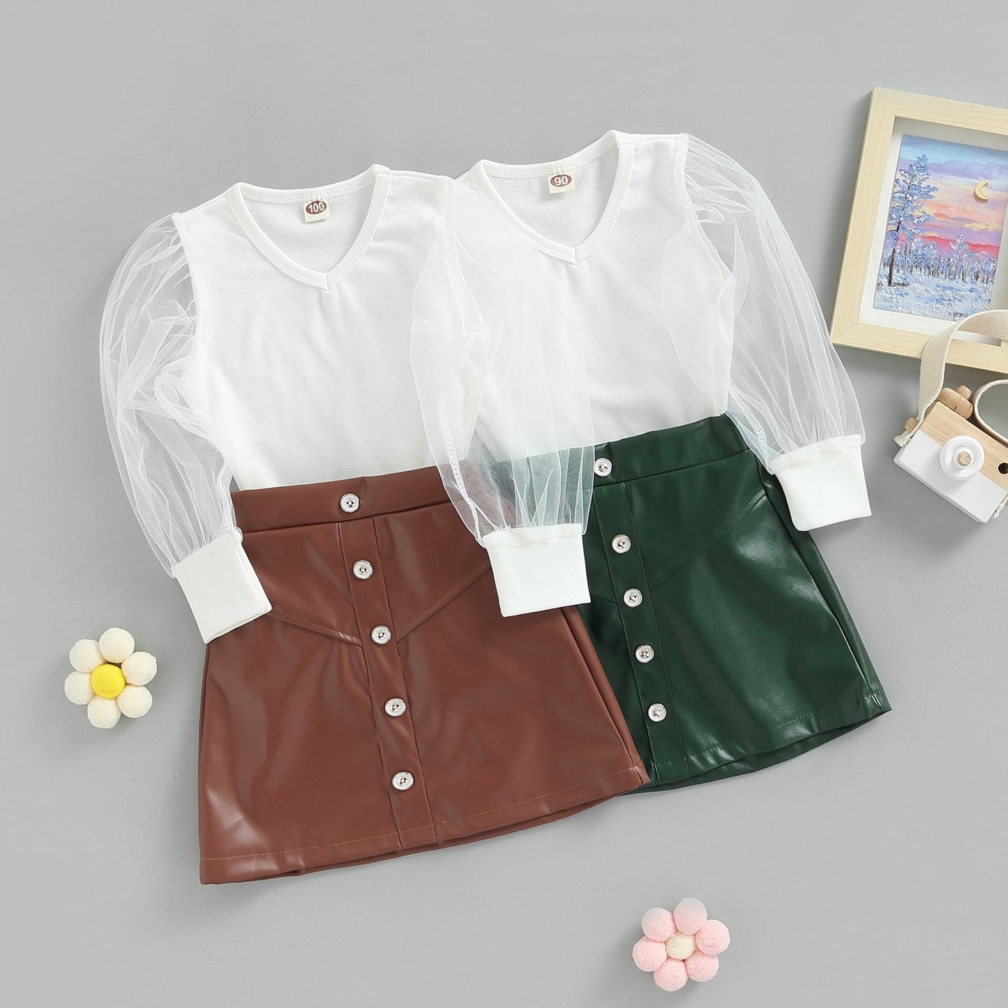 Conjunto Blusa y Falda Tul