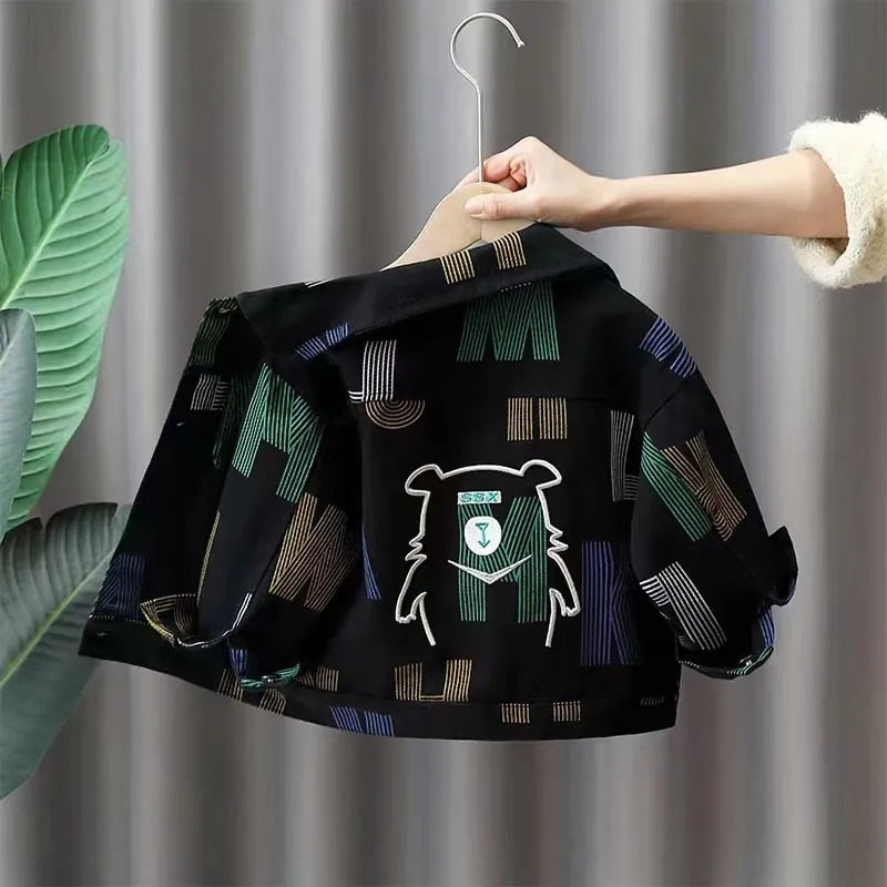 Chaqueta Infantil Jeans Letras Osito