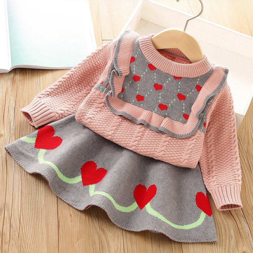 Conjunto Infantil Lana Corazones
