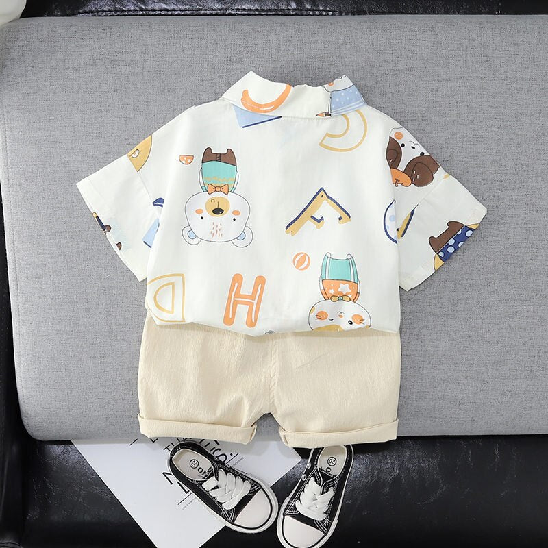 Conjunto infantil de camisa de bebé con osito lindo