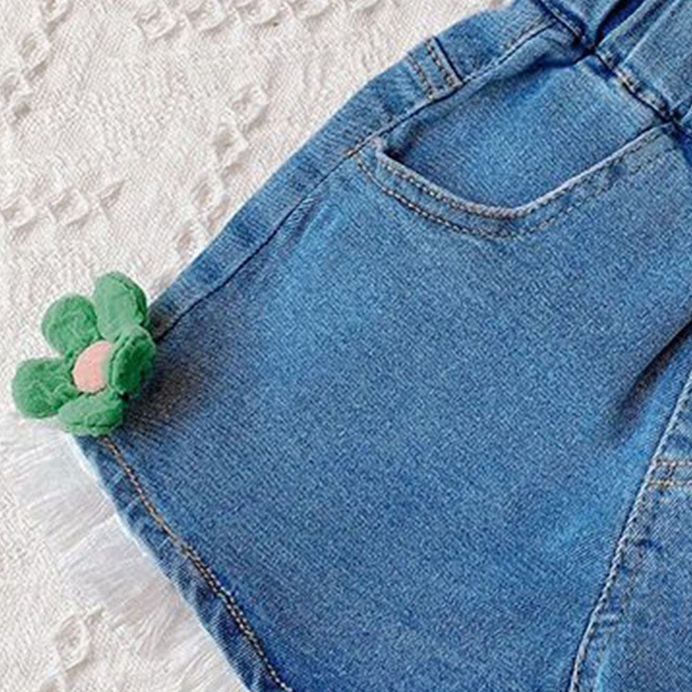 Conjunto Infantil Bufante Floral Verde