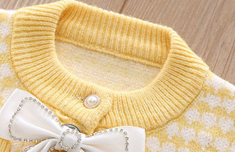 Conjunto Infantil Cárdigan + Falda Plisada