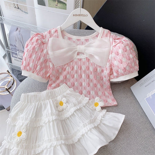 Conjunto Infantil Lazo y Flores