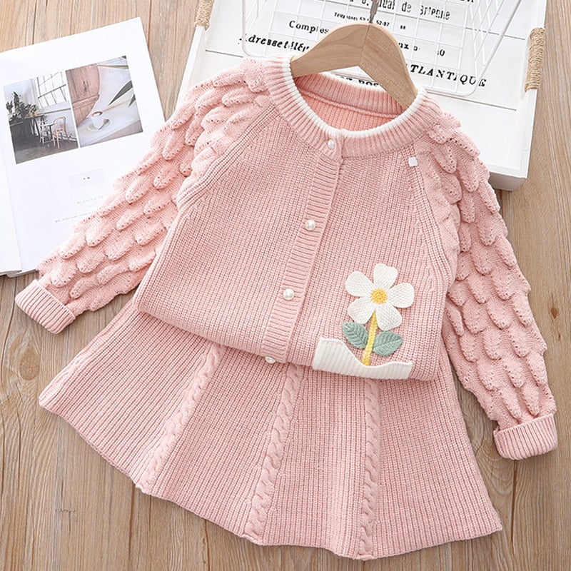 Conjunto Infantil Blusa + Falda Lana