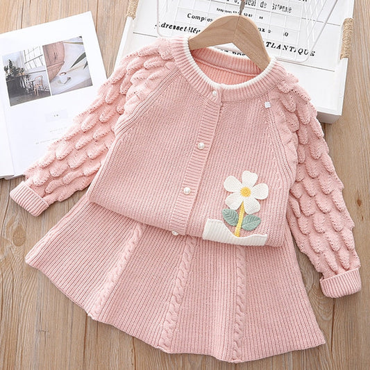 Conjunto Infantil Blusa + Falda Lana