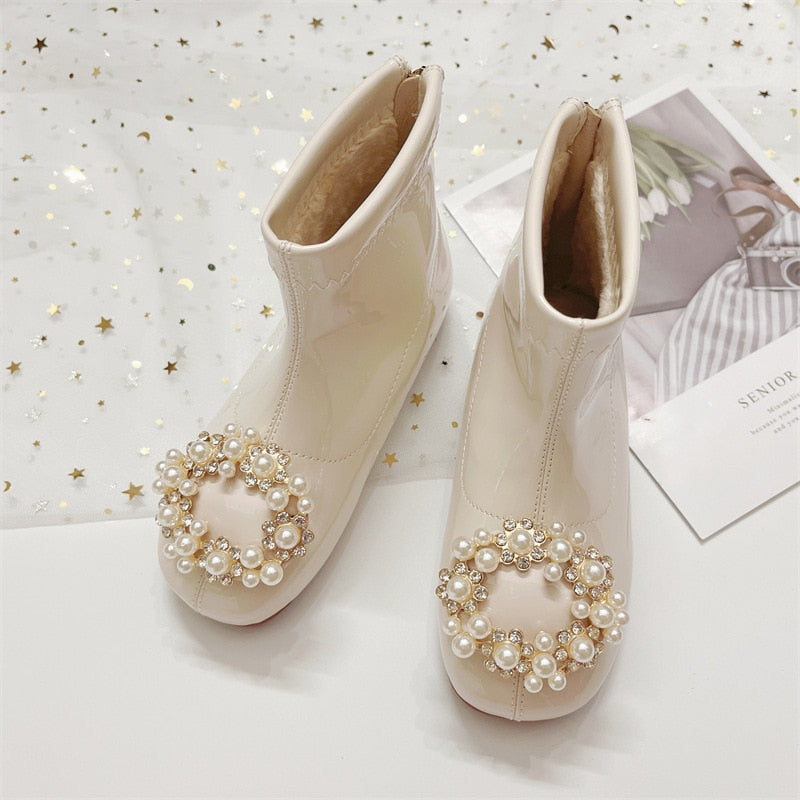 Botas de barniz perlado