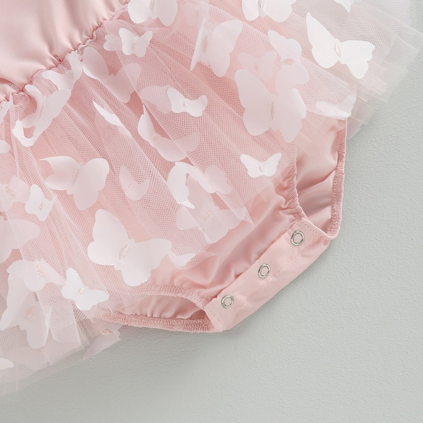 Vestido de mariposa mameluco con diadema con lazo conjunto de ropa de verano