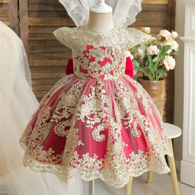 Vestido de Princesa de Encaje de Lujo para Niños