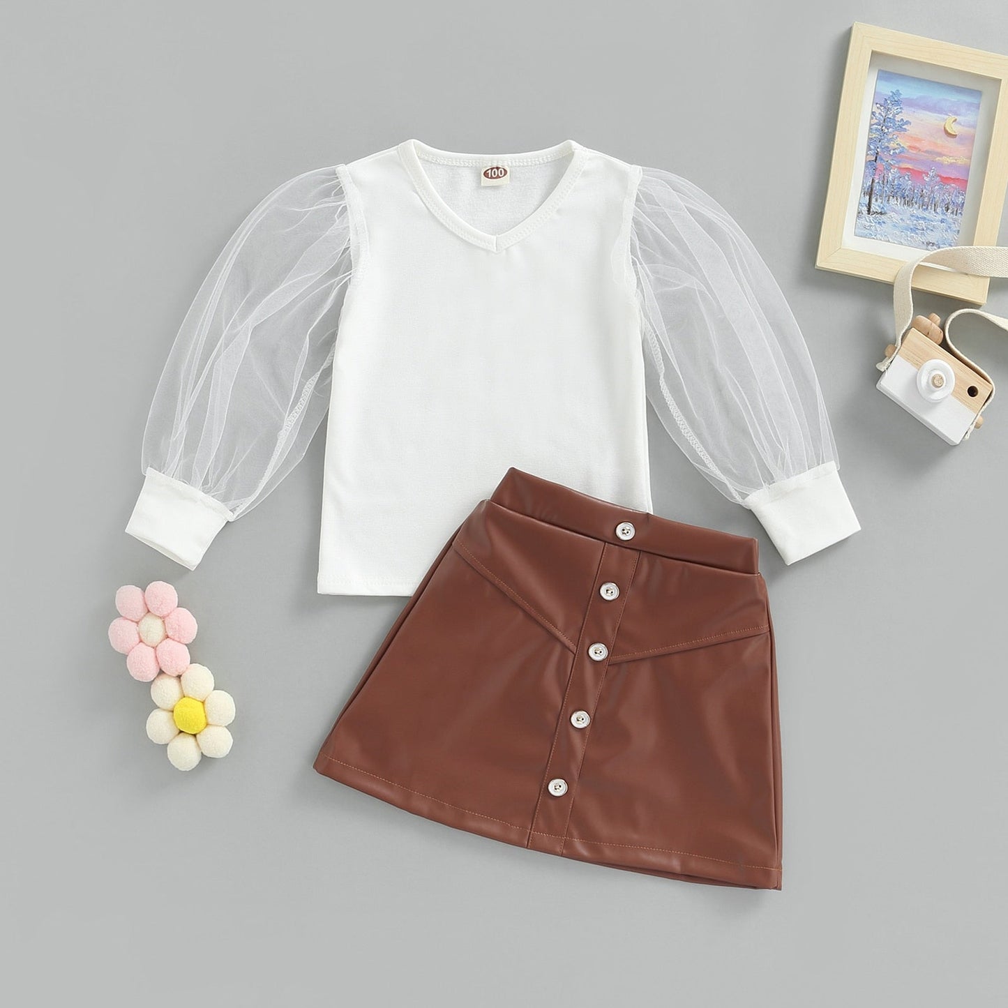 Conjunto Blusa y Falda Tul