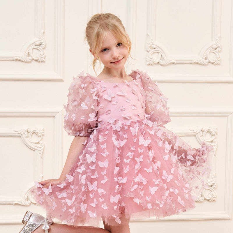 Vestido tutú de princesa mariposa con manga abullonada